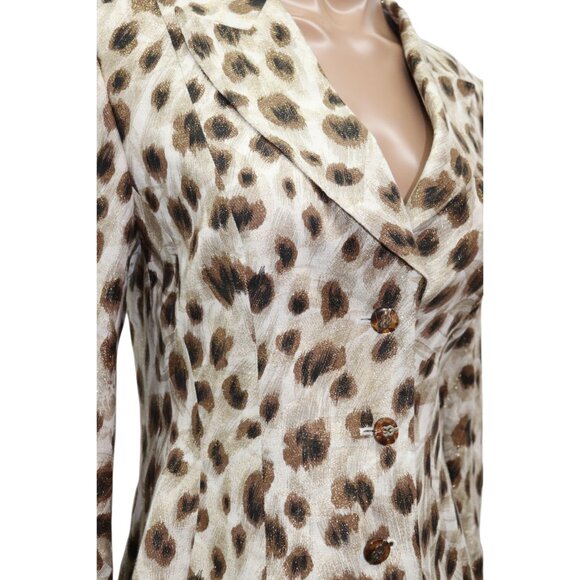 ESCADA Chic Animal Print Leopard Print Tailored Statement Blazer Jacket S-M - Picture 5 of 6